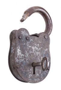 Unlocked Medieval Padlock With Key